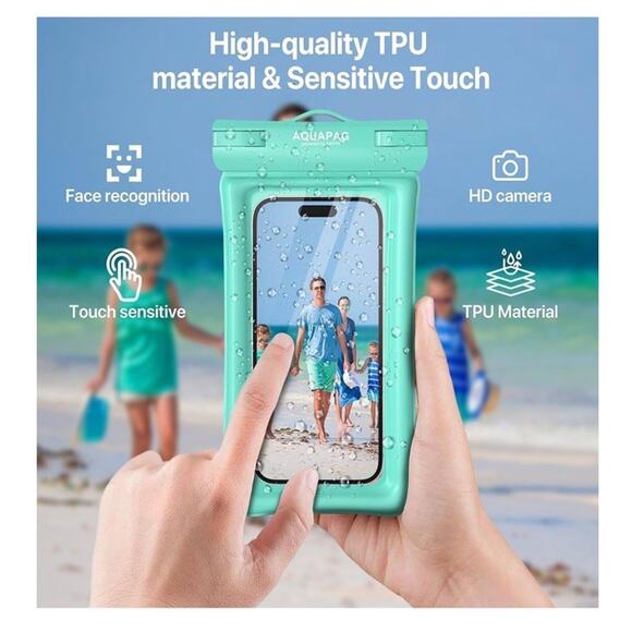 🔥NEPHI IP68 Waterproof Phone Pouch 2 Pack-Up to Aqua Green2 Pack BNWT🔥 - Picture 5 of 8